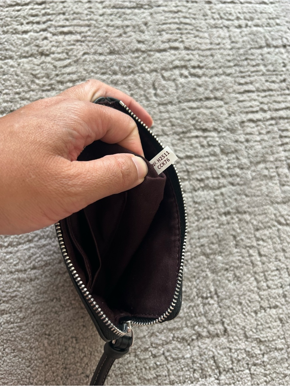 Coach Black Leather Star Print Corner Zip Wristlet - Picture 12 of 12